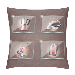 Personality  Icons Set Household Appliances Pillow Covers