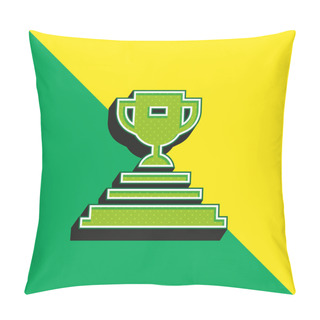 Personality  Achievement Green And Yellow Modern 3d Vector Icon Logo Pillow Covers