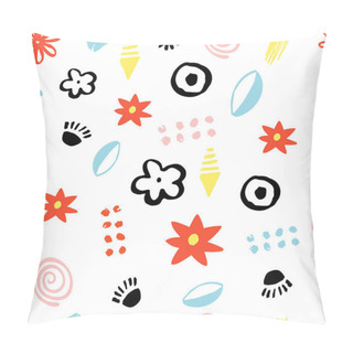 Personality  Hand Drawn Scribbles Seamless Pattern Pillow Covers