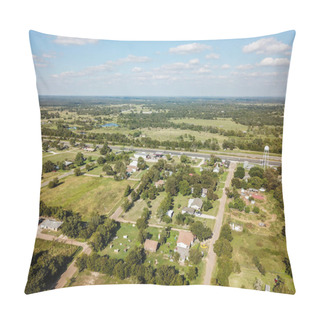 Personality  Aerial Of Rural Sommervile, Texas In Between Austin And Houston.. Pillow Covers