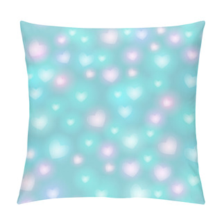 Personality  Abstract Seamless Pattern With Hearts On Blue Background. Vector Pillow Covers