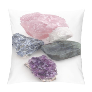 Personality  Top View Of Five Big Gemstones (crystals) Pillow Covers