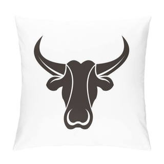 Personality  Bull Horn Animal Silhouette Farm Icon. Isolated And Flat Illustration. Vector Graphic Pillow Covers