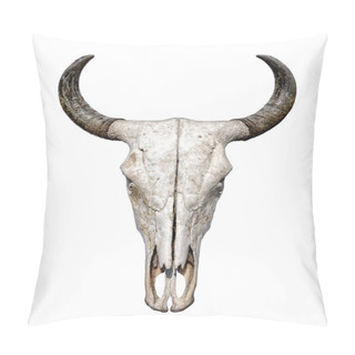 Personality  Bull Skull Isolated On White Background Pillow Covers