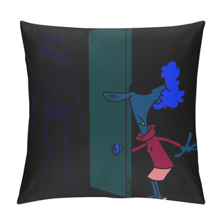 Personality  Cartoon Skeleton In The Closet Pillow Covers