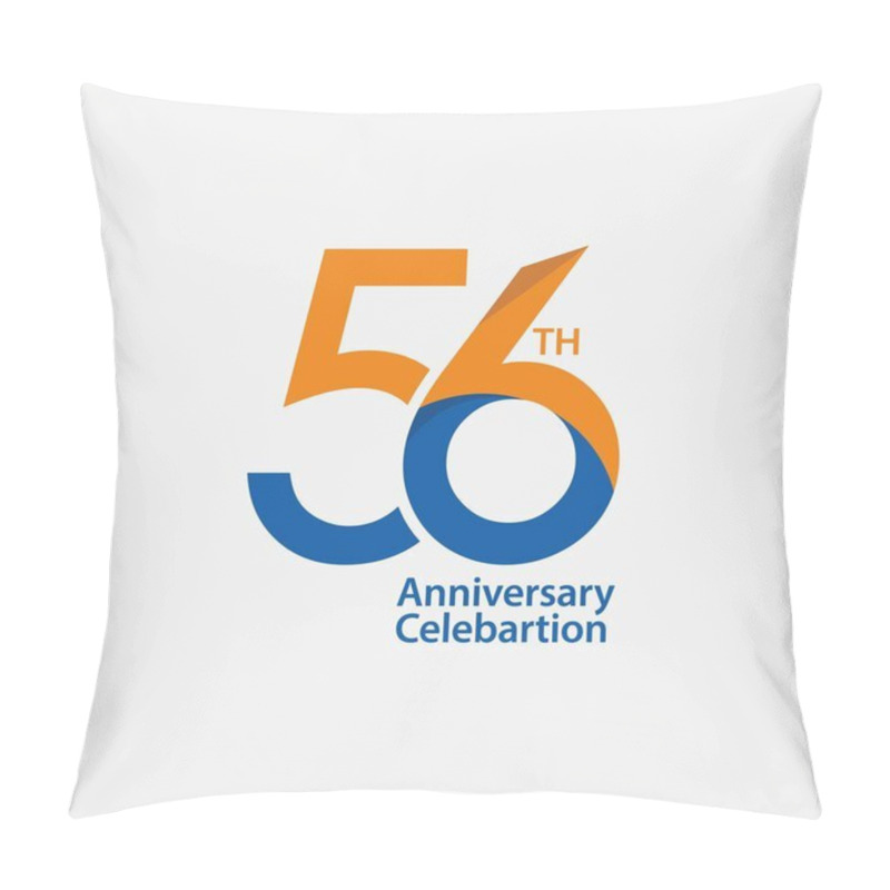 Personality  56 th Anniversary Celebration Vector Template Design Illustration pillow covers