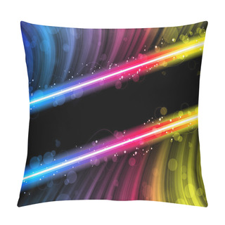 Personality  Disco Abstract Colorful Waves On Black Background Pillow Covers