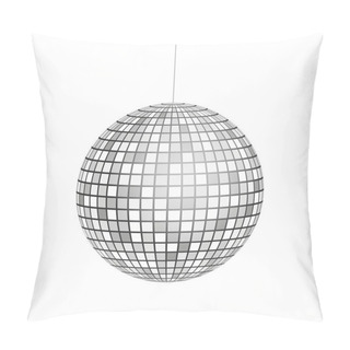 Personality  Silver Disco Ball Icon Isolated On Grayscale Background. Vector Stock Illustration. Pillow Covers