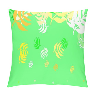 Personality  Light Green, Yellow Vector Doodle Texture With Leaves. Modern Geometrical Abstract Illustration With Leaves. New Template For Your Design. Pillow Covers