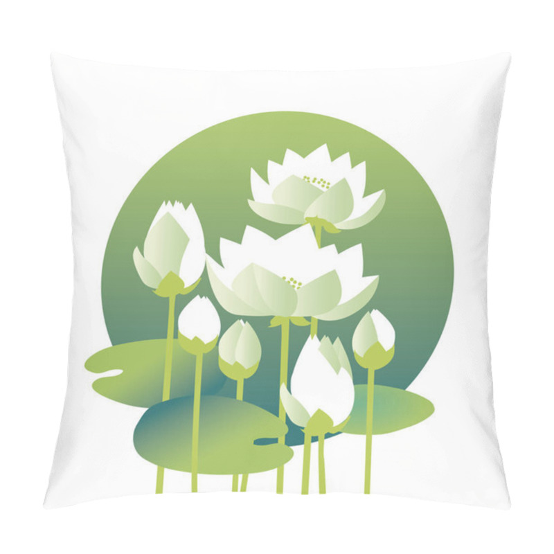 Personality  tender elegant white water floral vector illustration for invita pillow covers