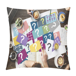 Personality  Table With Poster With Questions Pillow Covers