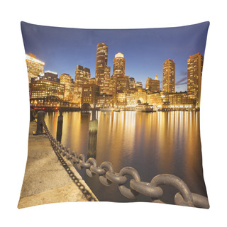 Personality  Boston, Massachusetts, USA Skyline From Fan Pier At Night Pillow Covers