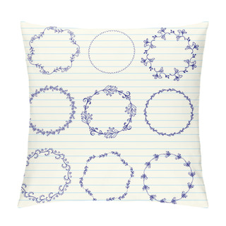 Personality Vector Hand Sketched Wreaths Pillow Covers