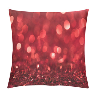 Personality  Christmas Background With Red Bright Blurred Confetti  Pillow Covers