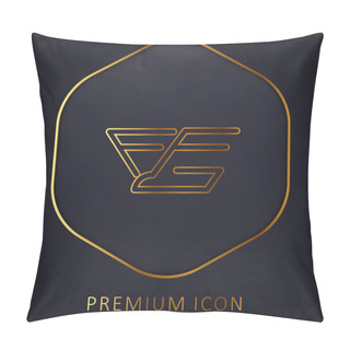 Personality  Bird In Flight Variant Golden Line Premium Logo Or Icon Pillow Covers