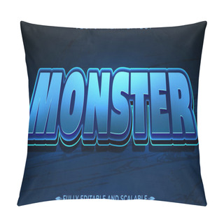 Personality  Monster Text Effect, Editable Sea And Pirate Text Style Pillow Covers