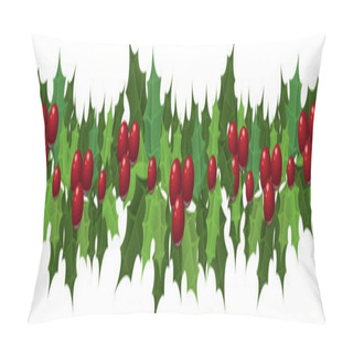 Personality  Christmas Holly Garland. Vector Illustration Pillow Covers