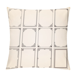 Personality  Decorative Frames And Borders Set Vector Pillow Covers