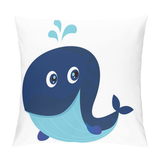 Personality  Big Blue Ocean Cartoon Whale Pillow Covers