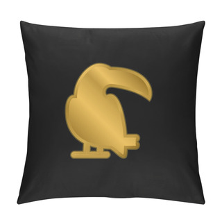 Personality  Big Toucan Gold Plated Metalic Icon Or Logo Vector Pillow Covers