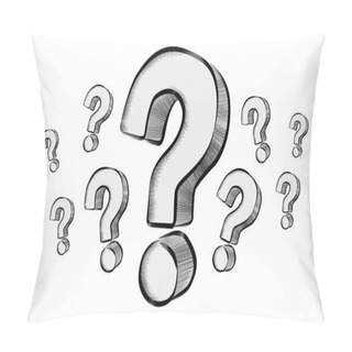Personality  Hand Drawn Question Marks Sketch  Pillow Covers