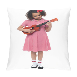 Personality  Preschool Cute Girl Playing A Guitar Pillow Covers