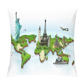 Personality  Travel The World Monuments Concept Pillow Covers