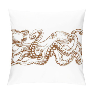 Personality  Octopus Sketch Hand Drawn Illustration Pillow Covers