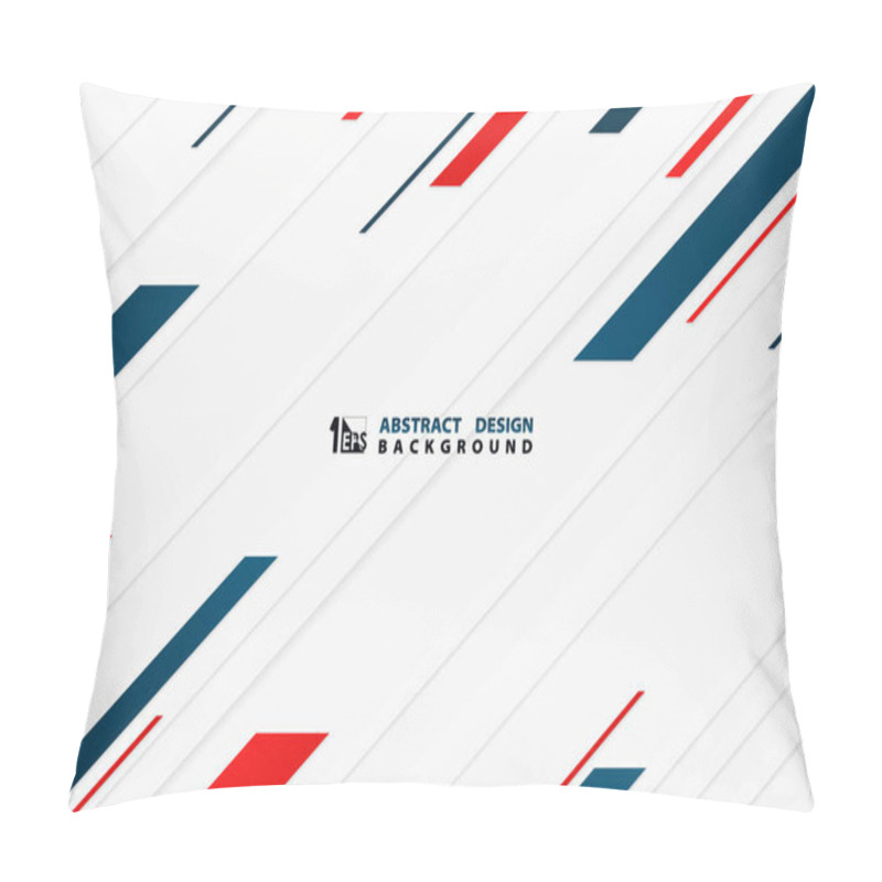 Personality  Abstract contrast of tech blue with red colors decoration for business template design.  pillow covers