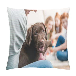 Personality  Father Holding Puppy Pillow Covers
