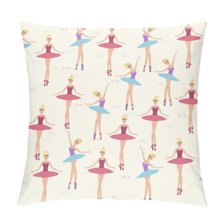 Personality  Seamless Background Whitn Ballerina Or Ballet Dancers Pillow Covers