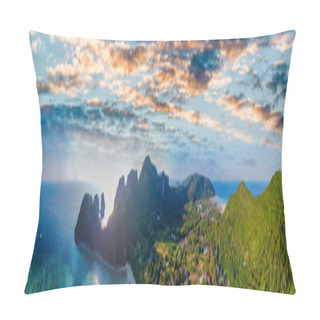 Personality  Amazing Aerial View Of Loh Lana Bay In Phi Phi Don, Thailand. Pillow Covers