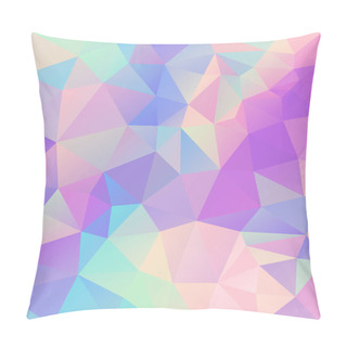 Personality  Vector Abstract Irregular Polygonal Background - Triangle Low Poly Pattern - Cute Pastel Unicorn Color Spectrum - Hologram Pillow Covers