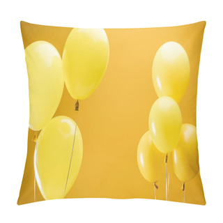 Personality  Festive Bright Minimalistic Balloons On Yellow Background Pillow Covers