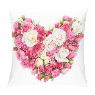 Personality  Roses Flowers Heart Shape Isolated. Pillow Covers