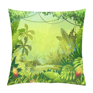 Personality  Jungle With Red Flowers Pillow Covers