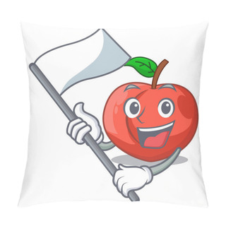 Personality  With Flag Fruit Of Nectarine Isolated On Mascot Pillow Covers