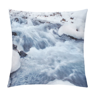 Personality  Mountain River, Ice And Water. Winter Landscape Pillow Covers