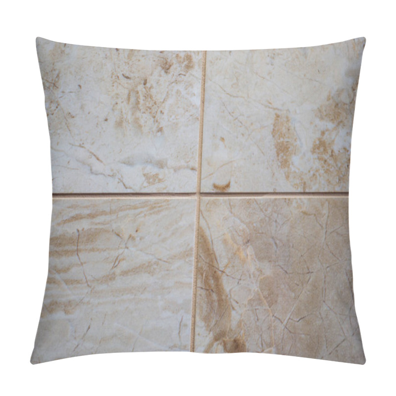 Personality  Four fragments of marble tiles separated by cement grout. pillow covers