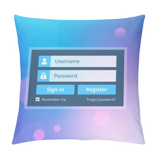 Personality  Login Website Template Flat Design With Abstract Background Pillow Covers