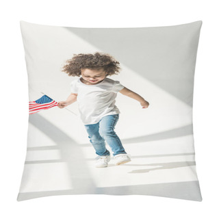 Personality  Baby Girl With American Flag Pillow Covers