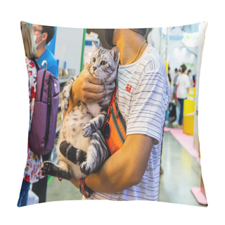 Personality  Nonthaburi, Thailand - MAR 27, 2021: Dogs At The 10th SmartHeart Presents Thailand International Pet Variety Exhibition At Muang Thong Thani, Nonthaburi, Thailand. Pillow Covers