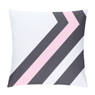 Personality  Simple Modern White, Pink And Black Abstract Background With Copy Space Pillow Covers