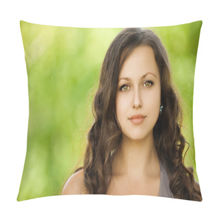Personality  Portrait Young Beautiful Woman Pillow Covers