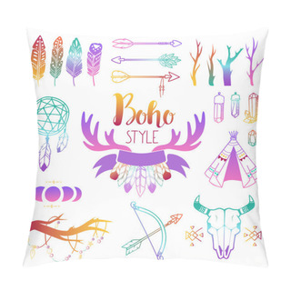 Personality  Boho Symbols Vector Set. Pillow Covers