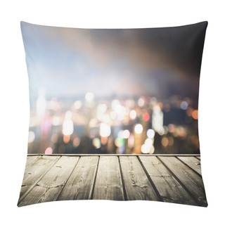 Personality  Wooden Platform And Lights Of Night Hong Kong Pillow Covers