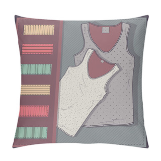 Personality  Women's T-shirt Vector Illustration. Pillow Covers