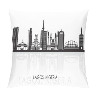 Personality  Silhouette Skyline Panorama Of City Of Lagos, Nigeria - Vector Illustration Pillow Covers
