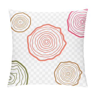 Personality  Annual Tree Growth Rings Logo. Abstract Circle Tree Background Pillow Covers
