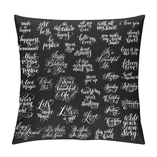 Personality  Big Set Of Handwritten Positive Inspirational Quotes Brush Typog Pillow Covers
